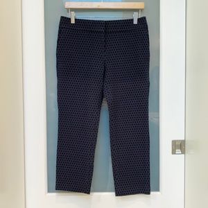 Ann Taylor Devin Jacquard Crop Pant (Navy) Size 4P